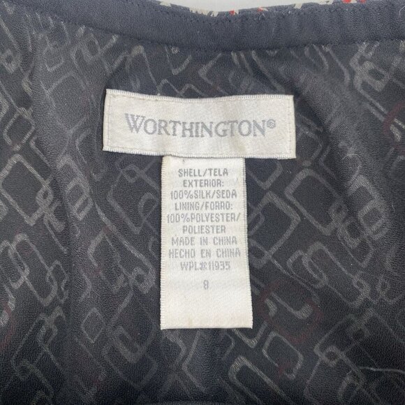 Covington 100% Silk Size 8 Geometric Print Asymmetric pencil Skirt - Picture 7 of 7